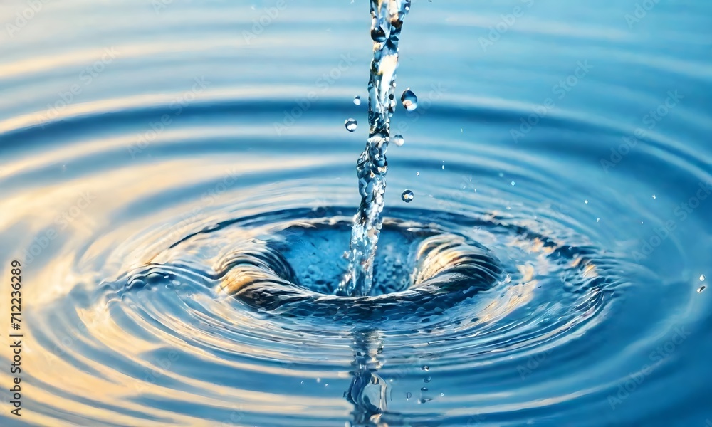 water splashes in the form of rings in a blue tone water splashes in the form of rings in a blue tone