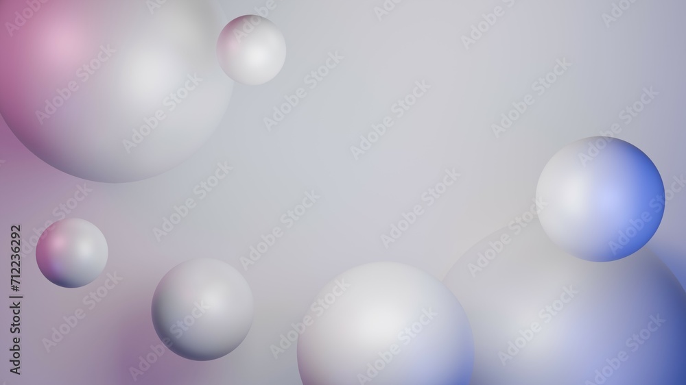 Obraz premium 3D Rendering abstract ball with blue and pink light Basic white background