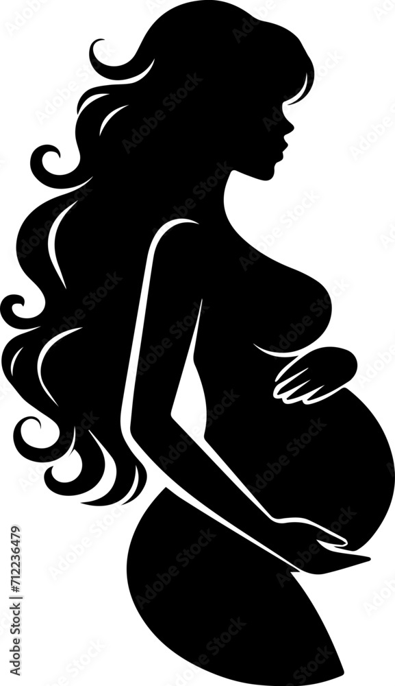 Silhouette Of A Pregnant Woman Collection Isolated On A Transparent Background Silhouette Of A Pregnant Woman Collection Isolated On A Transparent Background
