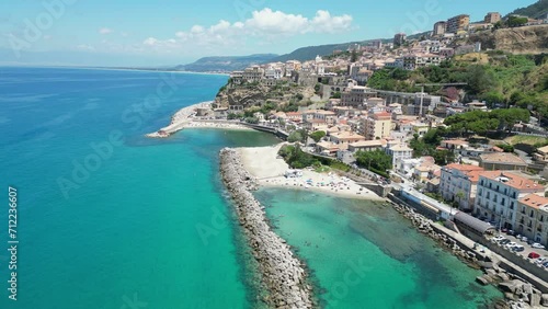 Wallpaper Mural Pizzo Seaside Town and Beaches at Summer Vacation in Calabria, Italy - Aerial 4k Torontodigital.ca
