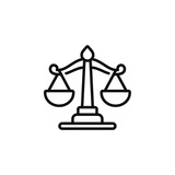 Law scale line icon isolated on transparent background