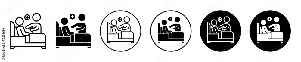Caregiver nursing home vector icon set collection. Caregiver nursing home Outline flat Icon. Caregiver nursing home vector icon set collection. Caregiver nursing home Outline flat Icon.