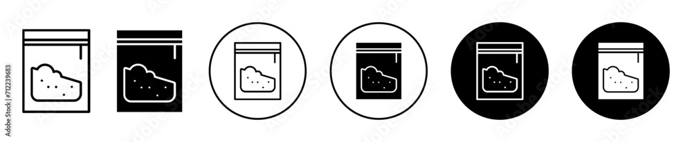 Cocaine packet vector icon set collection. Cocaine packet Outline flat Icon. Cocaine packet vector icon set collection. Cocaine packet Outline flat Icon.