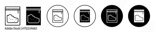 Cocaine packet vector icon set collection. Cocaine packet Outline flat Icon.