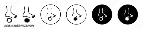 Foot massage orthopedic ball vector icon set collection. Foot massage ballOutline flat Icon.