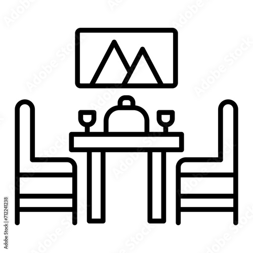 dining table line icon photo
