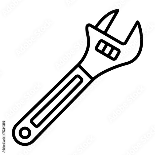   Adjustable wrench line icon