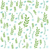 Pattern with floral blue elements background - vector design