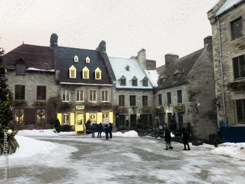 Architecture details of the city of Quebec, Canada