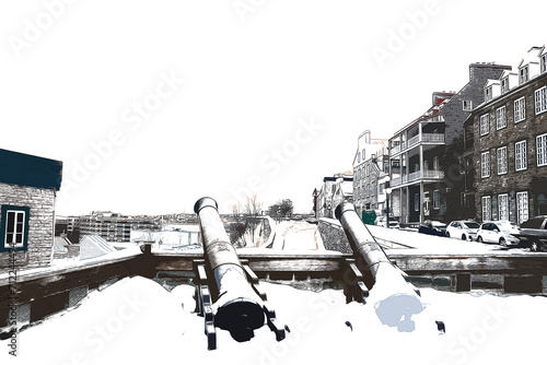 Architecture details of the city of Quebec, Canada