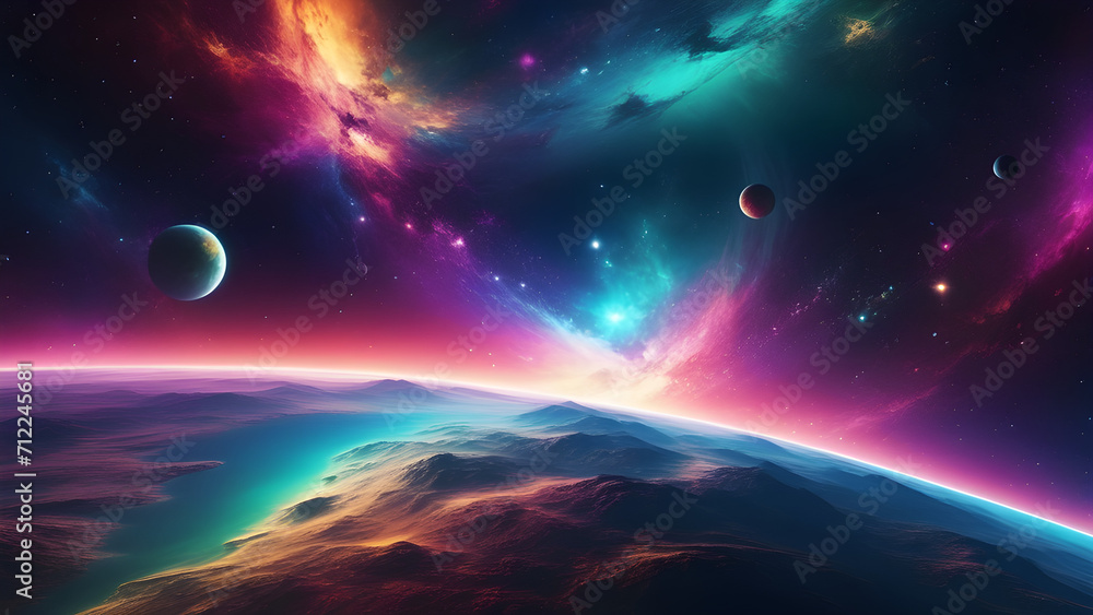 planet in space | universe | galaxy | nebula | space | beautiful universe wallpaper design