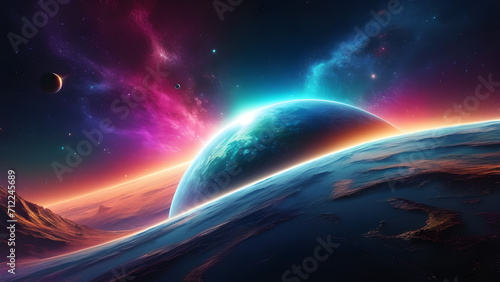 planet in space   universe   galaxy   nebula   space   beautiful universe wallpaper design © Andreas