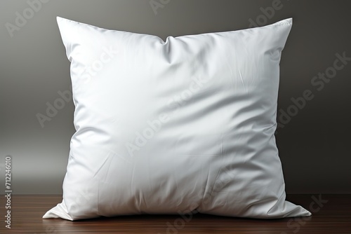 White pillows or cusion on a grey background photo