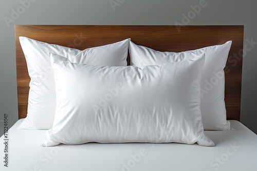 A set of white pillows on a bed
