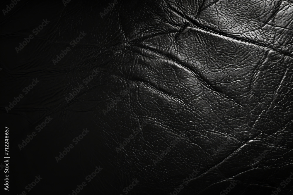 A high-quality image showcasing the detailed and rugged texture of black leather, artfully created with AI Generative technology. A high-quality image showcasing the detailed and rugged texture of black leather, artfully created with AI Generative technology.