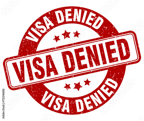 visa denied stamp. visa denied label. round grunge sign