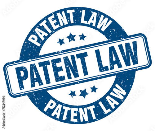 patent law stamp. patent law label. round grunge sign