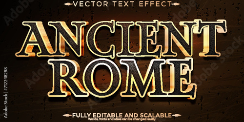 Ancient rome text effect, editable warrior and sword text style