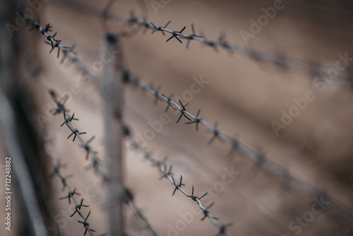 a special border covered with barbed wire
