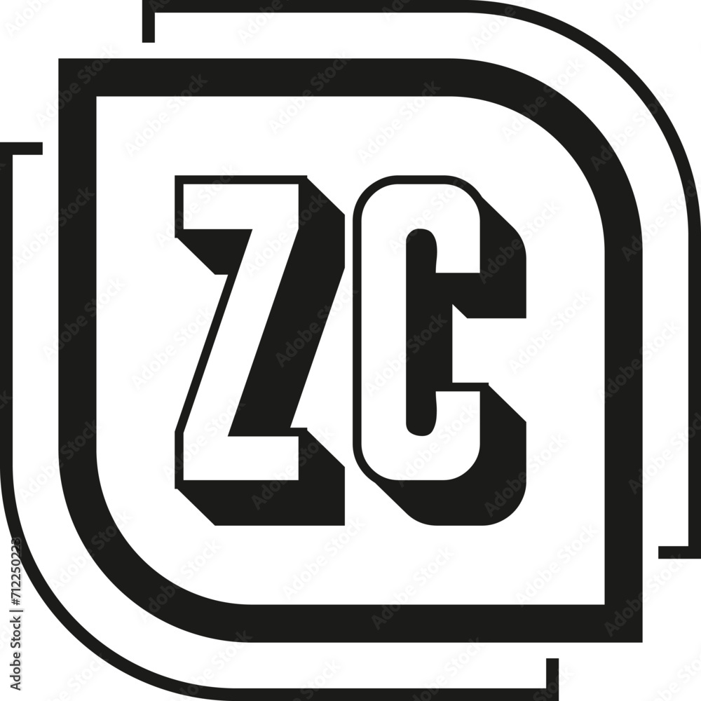 ZC letter logo design on white background. ZC logo. ZC creative initials letter Monogram logo icon concept. ZC letter design ZC letter logo design on white background. ZC logo. ZC creative initials letter Monogram logo icon concept. ZC letter design