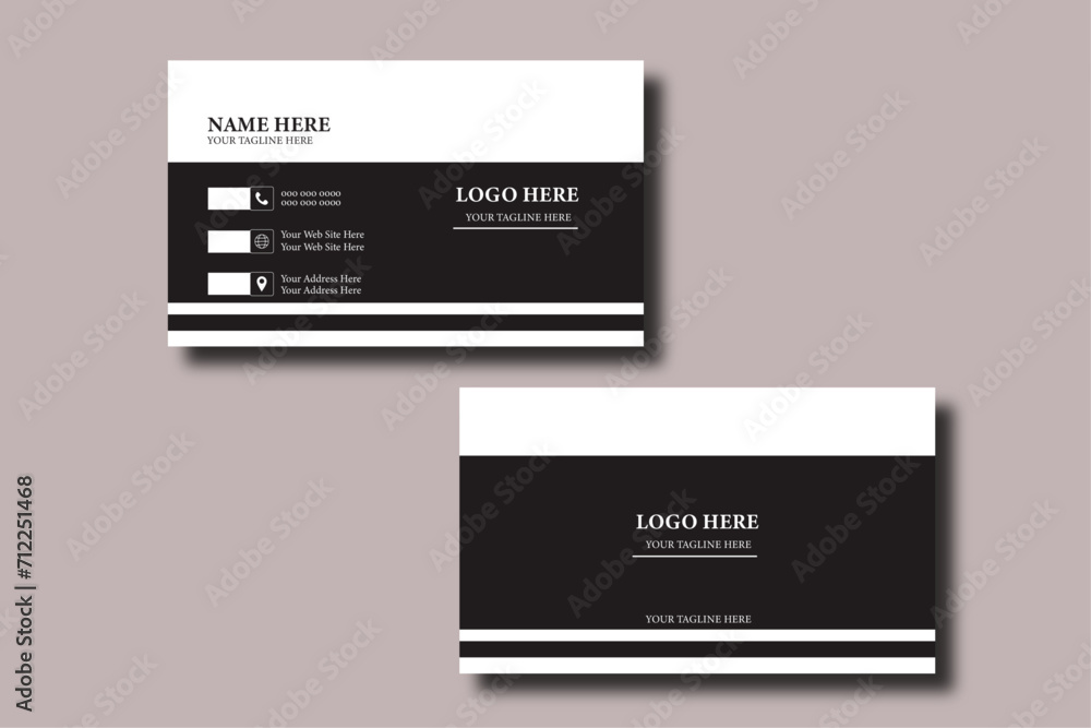 creative business card vector design template. Business card for business and personal use. Vector illustration design.Modern Business Card - Creative and Clean Business Card Template.White and dark b creative business card vector design template. Business card for business and personal use. Vector illustration design.Modern Business Card - Creative and Clean Business Card Template.White and dark b