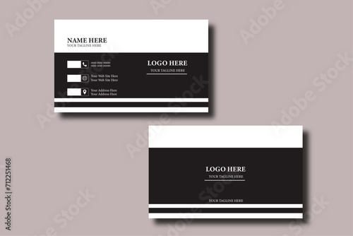 creative business card vector design template. Business card for business and personal use. Vector illustration design.Modern Business Card - Creative and Clean Business Card Template.White and dark b