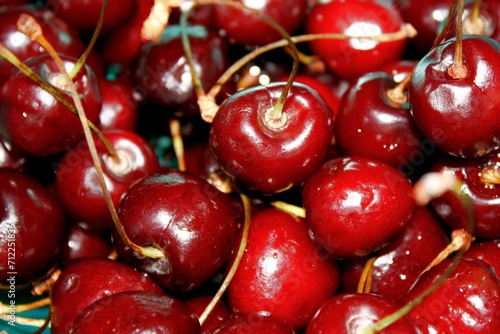 Wallpaper Mural Ripe cherries lie on a dish. Red, bright, tasty berries. Torontodigital.ca