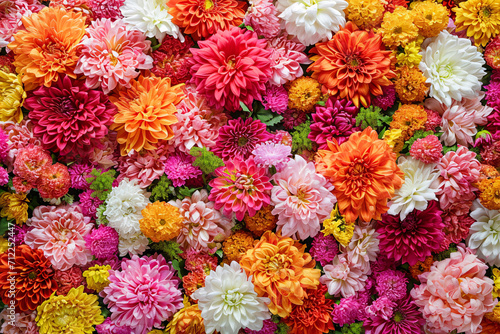 Multicolored flower wall background © Dennis