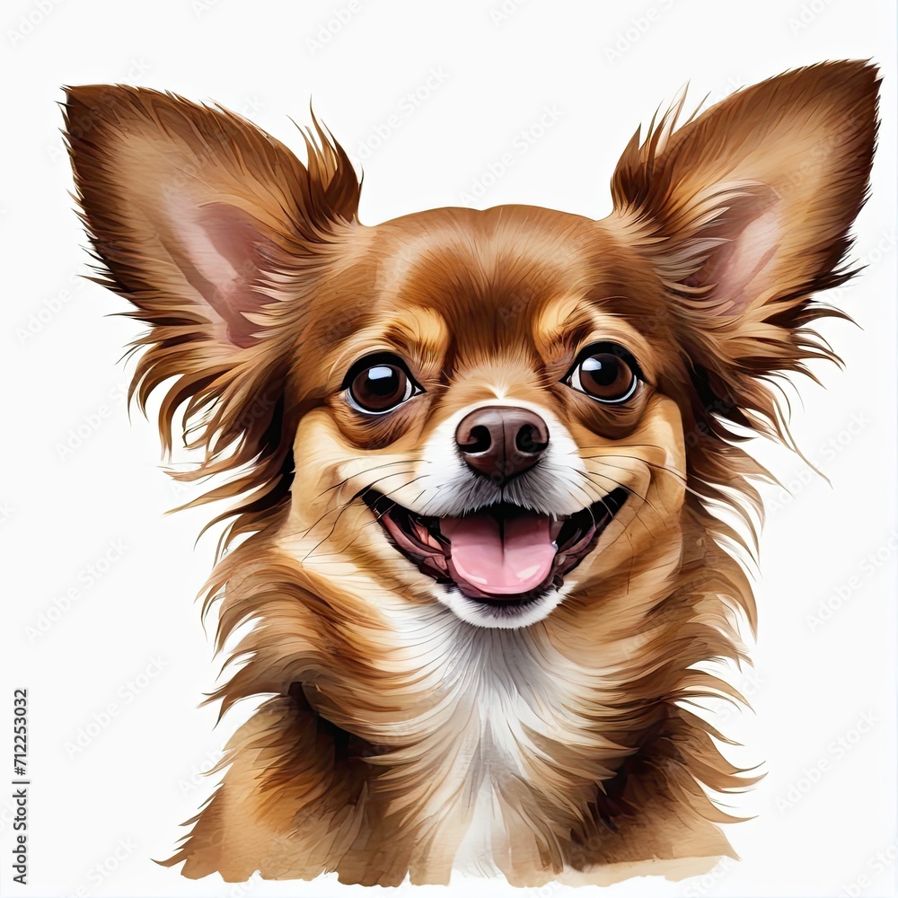 Watercolor chocolate chihuahua dog Watercolor chocolate chihuahua dog