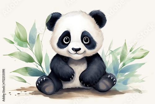 cute little panda bear illustration photo