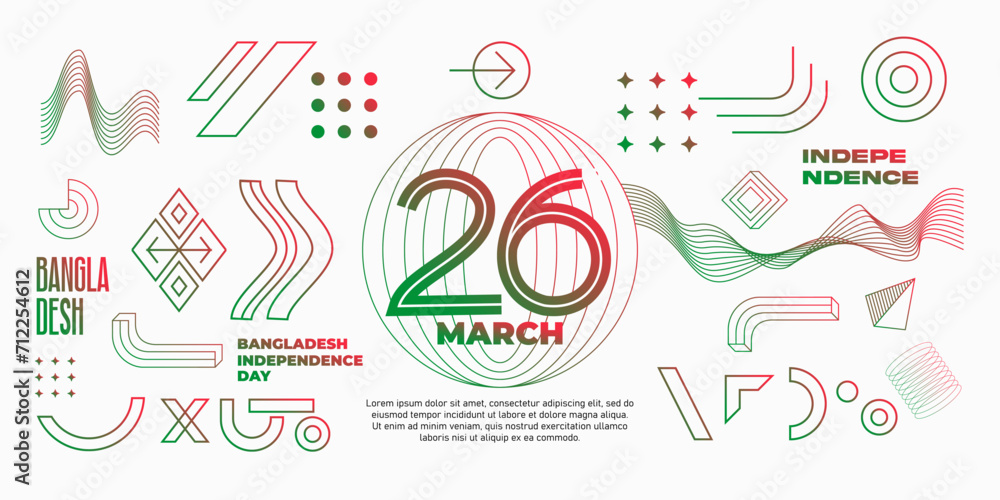 Bangladesh independence day with geometric futuristic shapes background. Bangladesh independence day with geometric futuristic shapes background.
