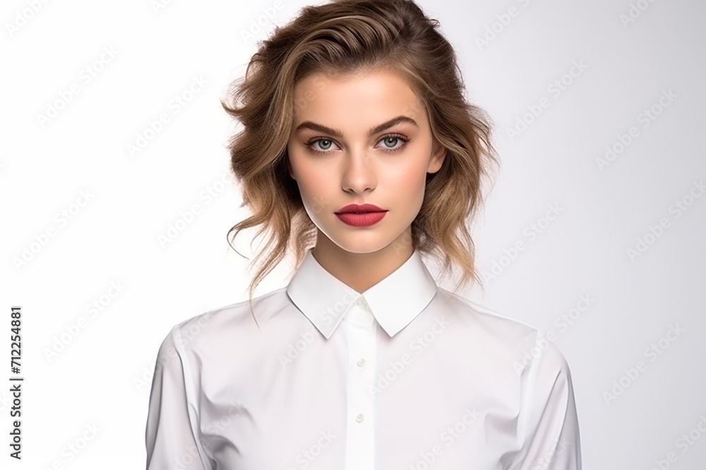 Woman in White Tshirt Mockup created with Generative AI Woman in White Tshirt Mockup created with Generative AI