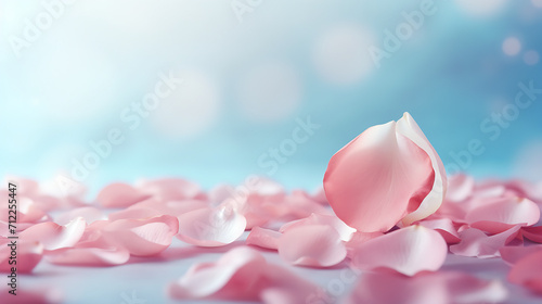pink rose petals with water drops  generative Ai