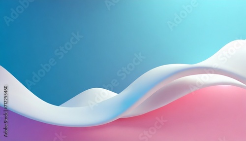 Minimalistic abstract white foam forms with a simple gradient pink and blue background, for wallpapers, banners and design photo