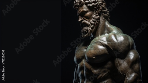 3D illustration of a Renaissance marble statue of Aeolus, the son of Hippotes. in Greek mythology, he is the ruler or keeper of the winds.