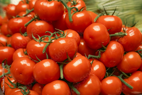 wonderfully Shining red tomatoes in the market