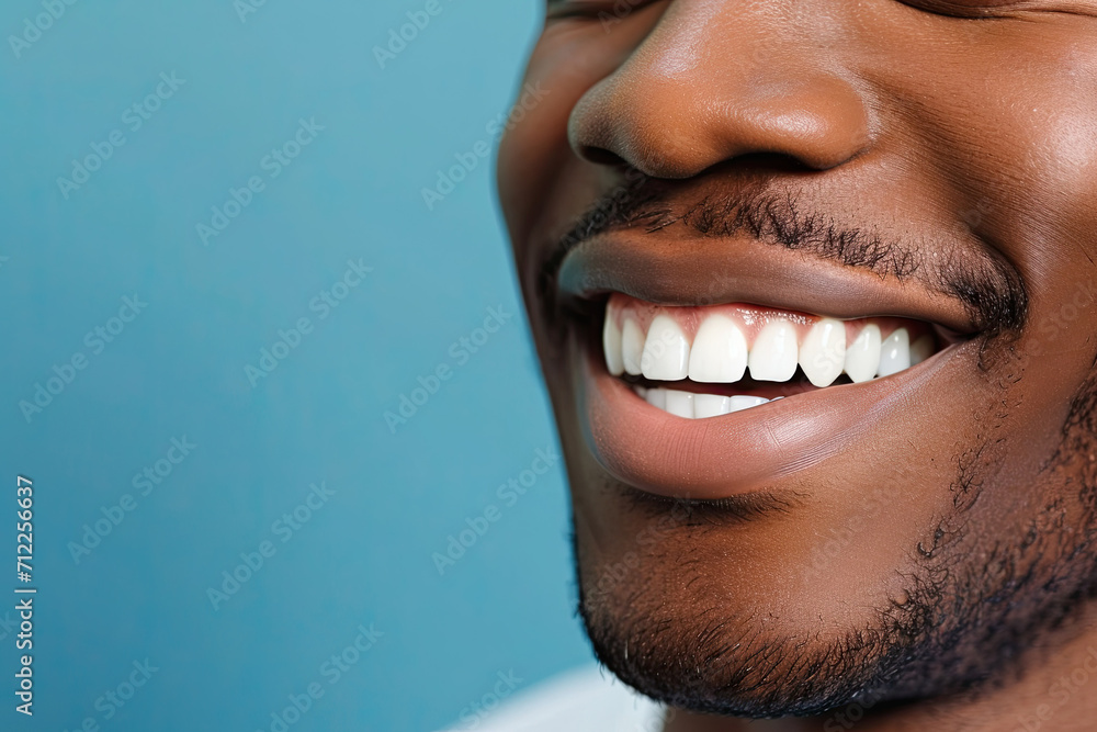 Naklejka premium men perfect teeth smile