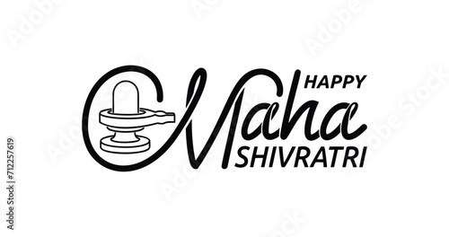 Happy Maha Shivratri Handwritten inscription calligraphy vector illustration. Great for greetings cards, banners, celebrations, posters, wishes, and vlogs