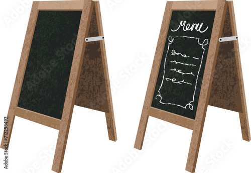 restaurant and coffeshop wooden menu chalkboard illustration