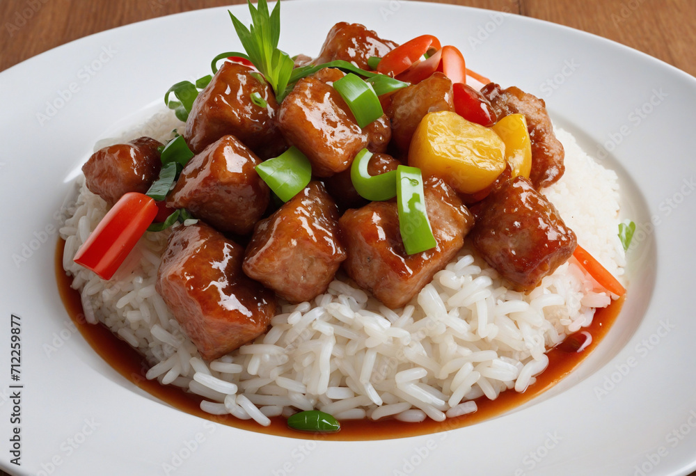 Sweet and Tangy Pork Rice Bowl