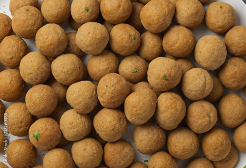 Falafel mixture with raw chickpea balls.