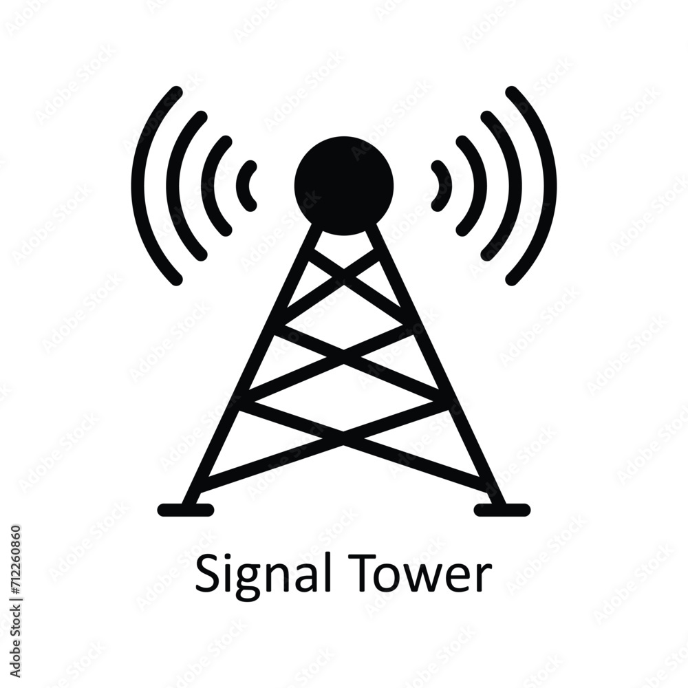 Signal Tower Vector Solid icon Style illustration. EPS 10 File Signal Tower Vector Solid icon Style illustration. EPS 10 File