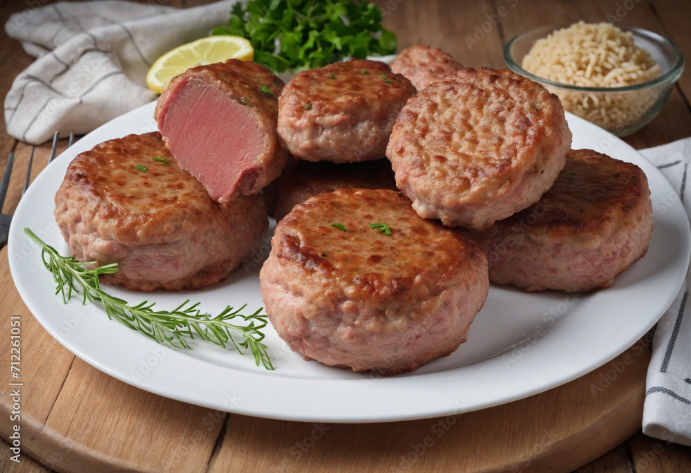 Detail shot of traditional Polish meat patties on a plate Detail shot of traditional Polish meat patties on a plate