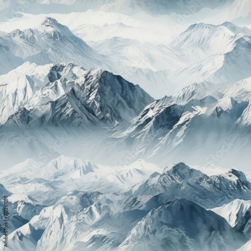 Seamless  top view of mountain ranges