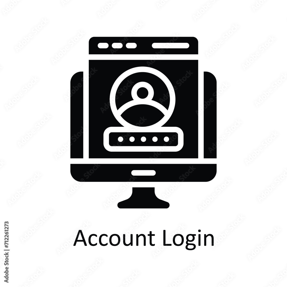 Account Login Vector Solid icon Style illustration. EPS 10 File Account Login Vector Solid icon Style illustration. EPS 10 File