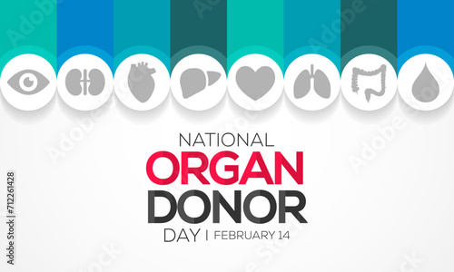 National Donor day is observed every year on February 14, dedicated to spreading awareness and education about organ, eye and tissue donation. Vector illustration
