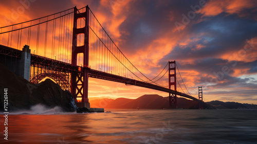 Golden gate bridge at sunset