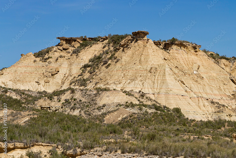 Desert landscape of the Bardenas Reales in Spain Desert landscape of the Bardenas Reales in Spain