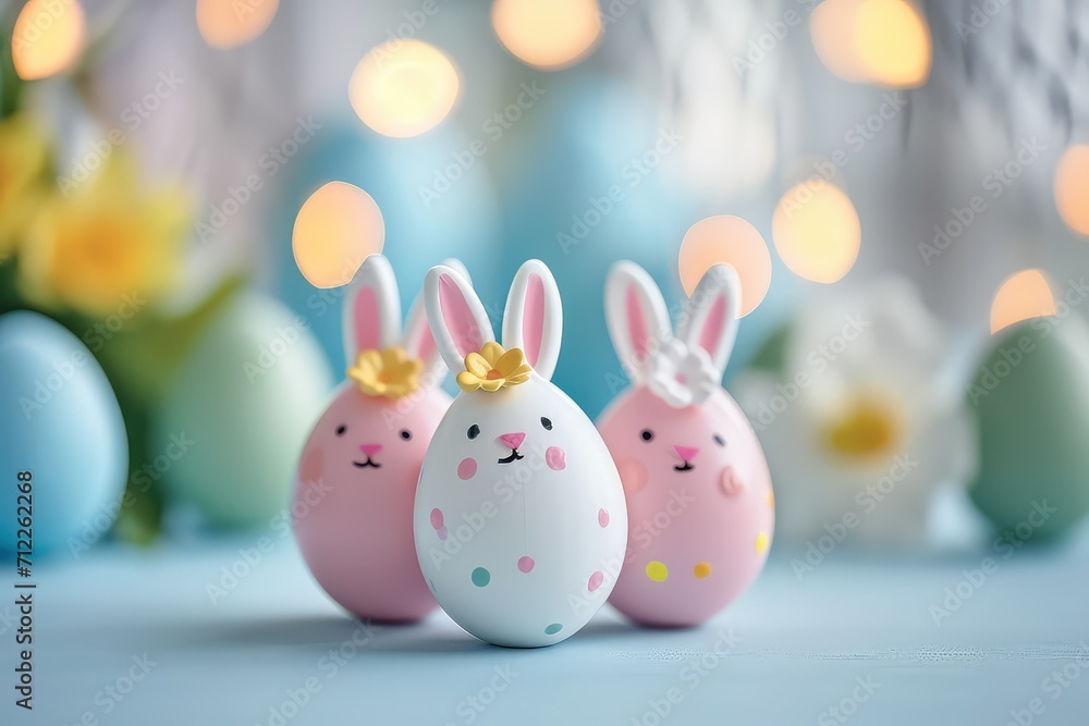 Easter eggs are a cute bunny