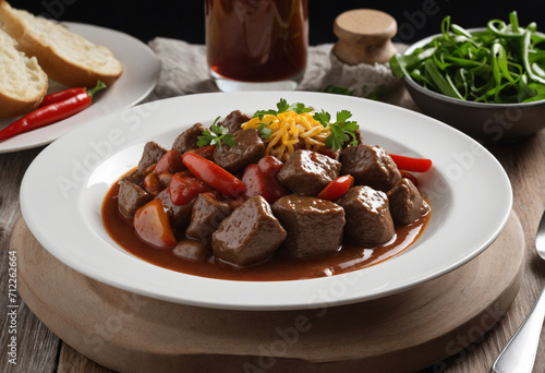 Czech beef stew on a plate